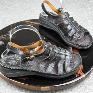 Ariat Womens Sandals US 7.5B Leather Strappy Gladiator Black Casual 10009309